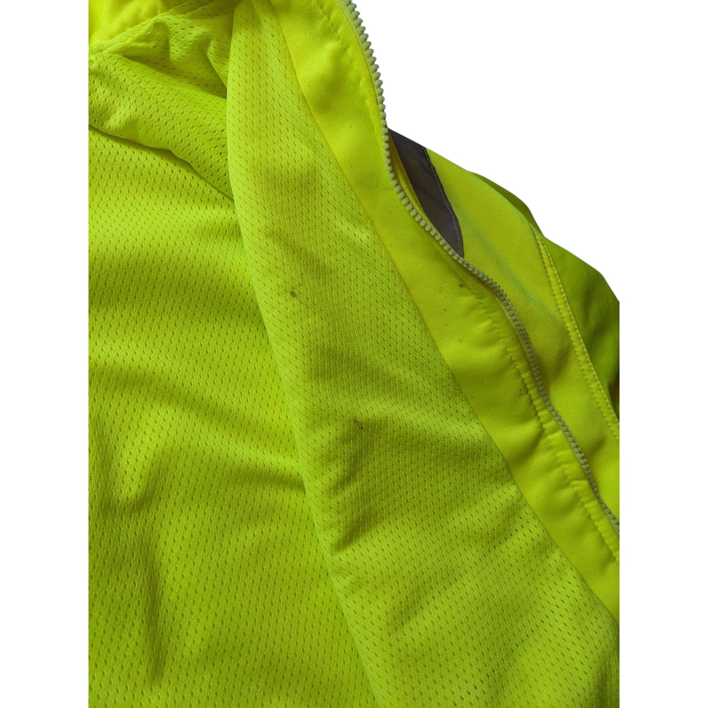 Berne Hi-Vis Hoodie Men 2XL Yellow Reflective Zip Safety Sweatshirt Construction
