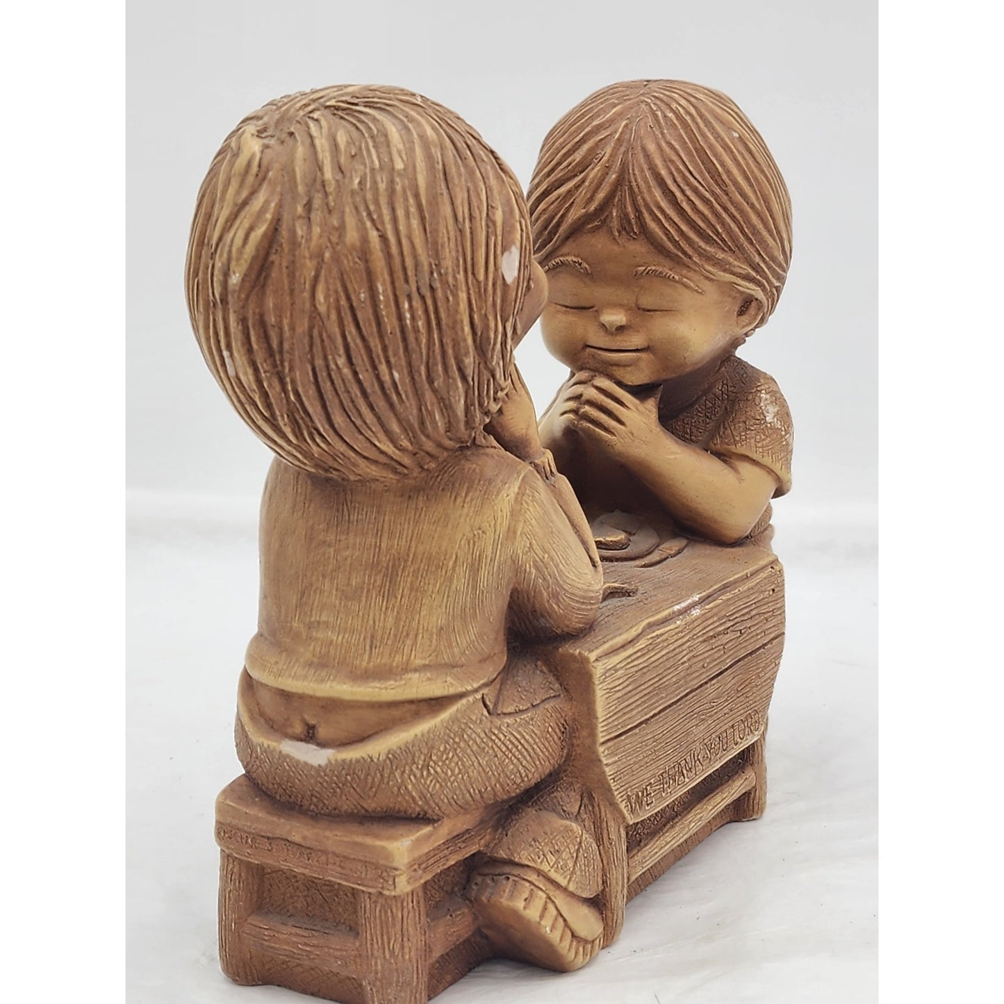 Vintage Fannykins Bill Mack We Thank You Lord Signed Solar Statuary Collectible