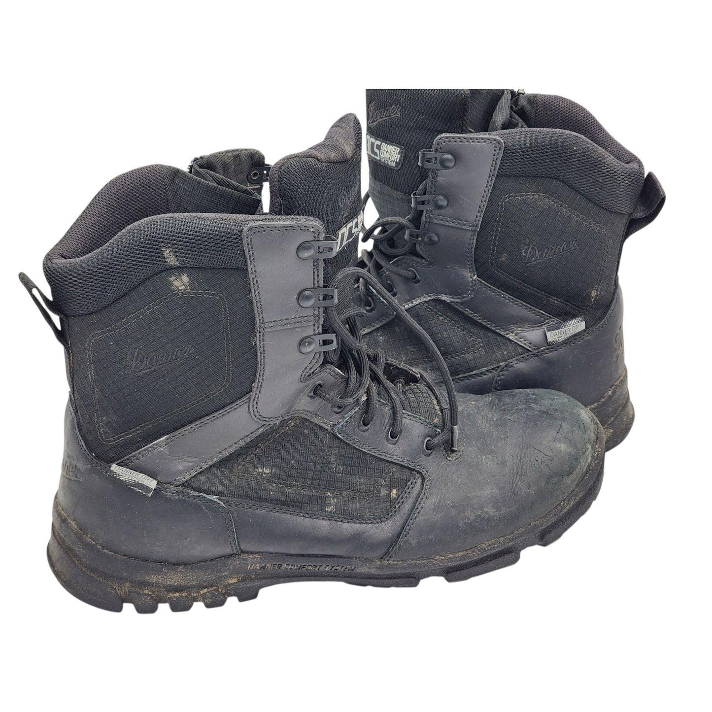 Danner Boots Lookout Side Zip 8" Mens 13 Black Tactical Combat Workwear 23824