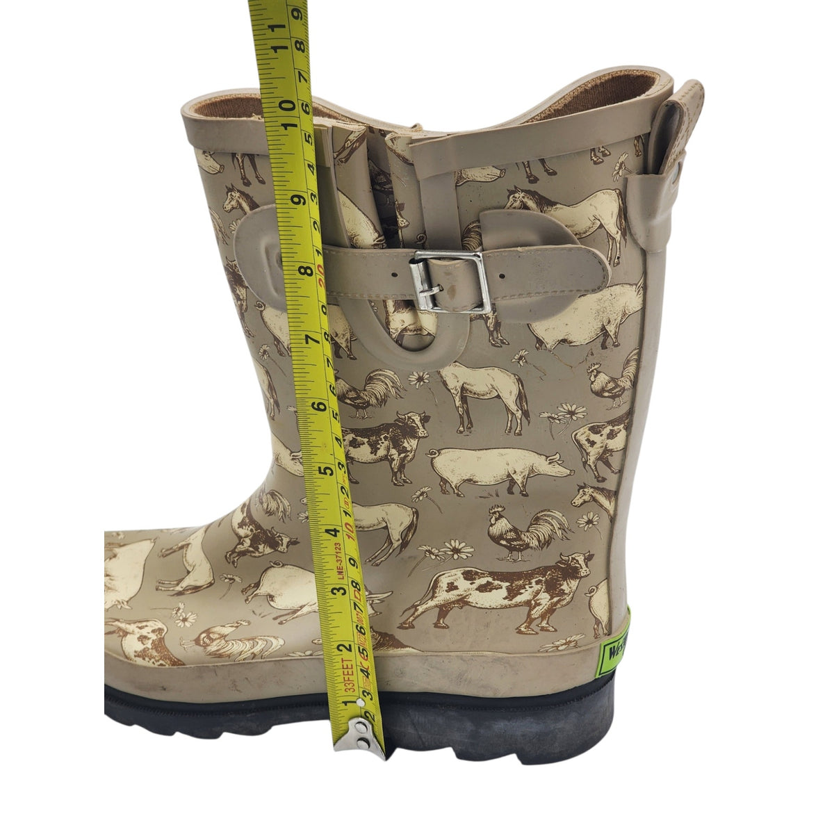 Western Chief Friendly Farms Rain Boots Womens 8 Animal Rubber Mid Cow Pig Horse