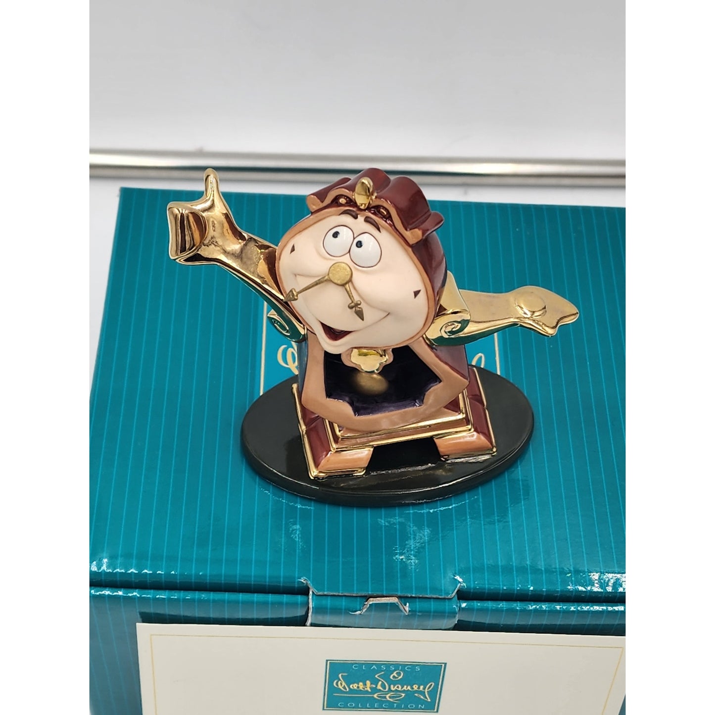 WDCC Disney Cogsworth Just in Time Figurine Beauty Beast Vintage Retired COA Box
