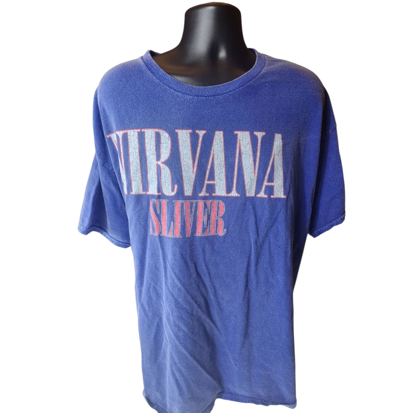 Nirvana Band T Shirt Mens 2XL Sliver Graphic Tee Grunge Distressed Vintage Style