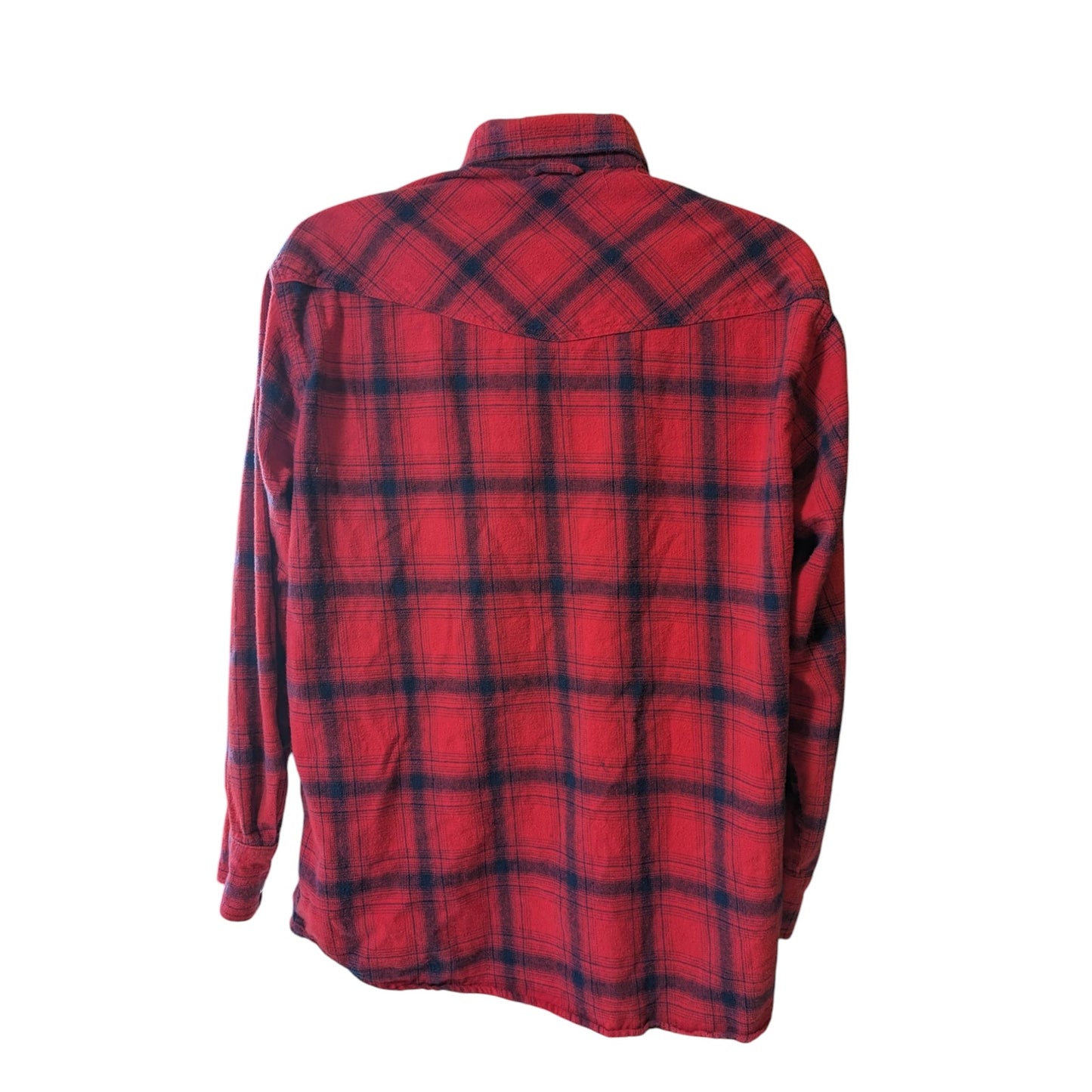Roper Shirt Men XL Red Plaid Flannel Long Sleeve Western Snap Cowboy Rodeo Ranch