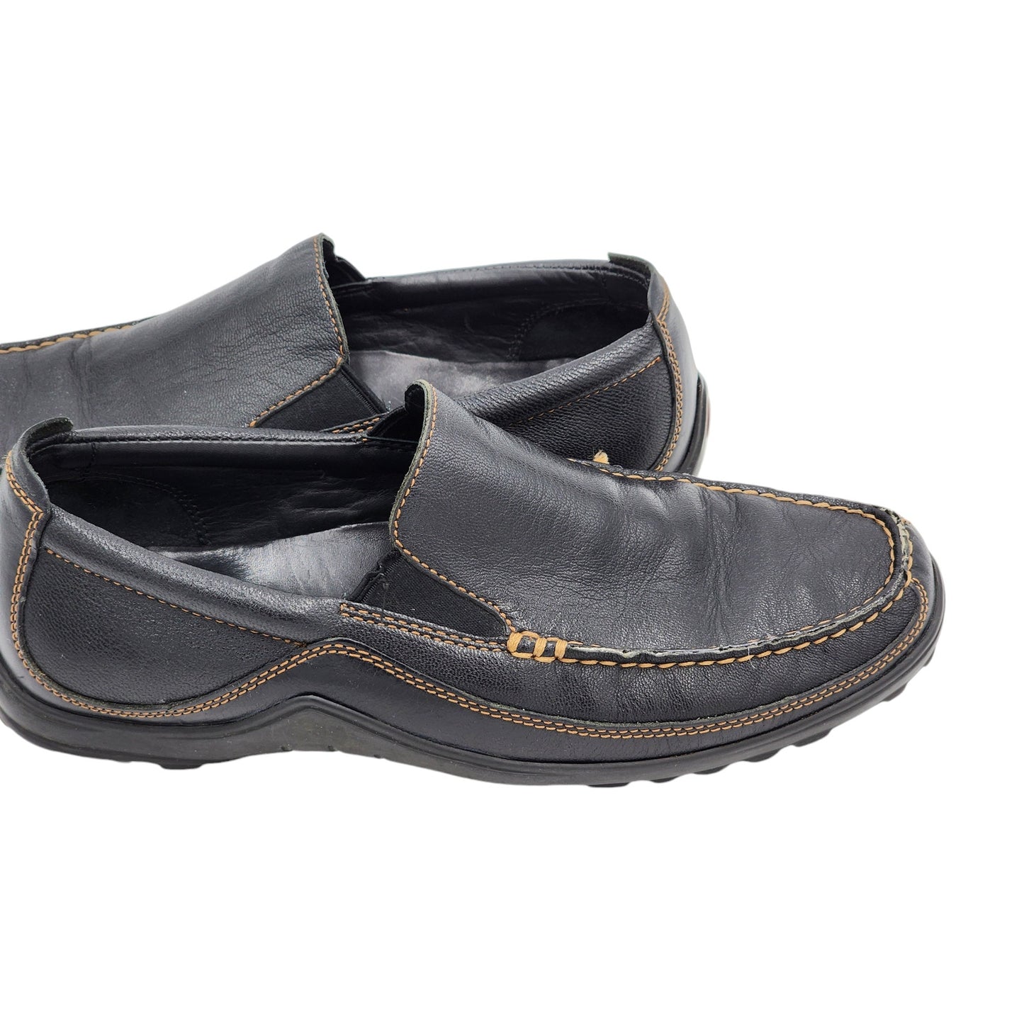 Cole Haan Shoes Loafers Mens 9M Black Leather Comfort Slip On Moc Toe C03557