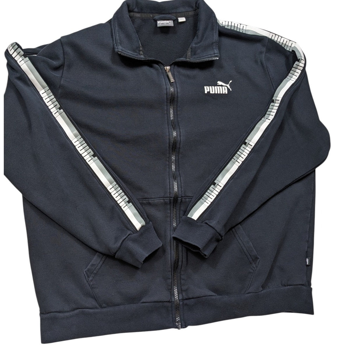 Puma Track Jacket Full Zip XL Athletic Training Gym Kangaroo Pockets 582288-01