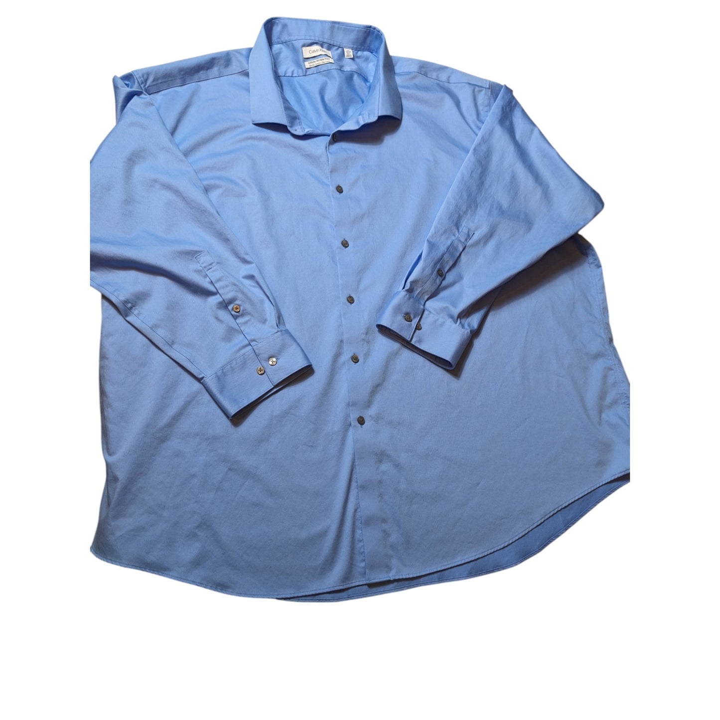 Calvin Klein Dress Shirt Mens 5XL Slim 34/35 Infinite Wrinkle Free Stretch Long
