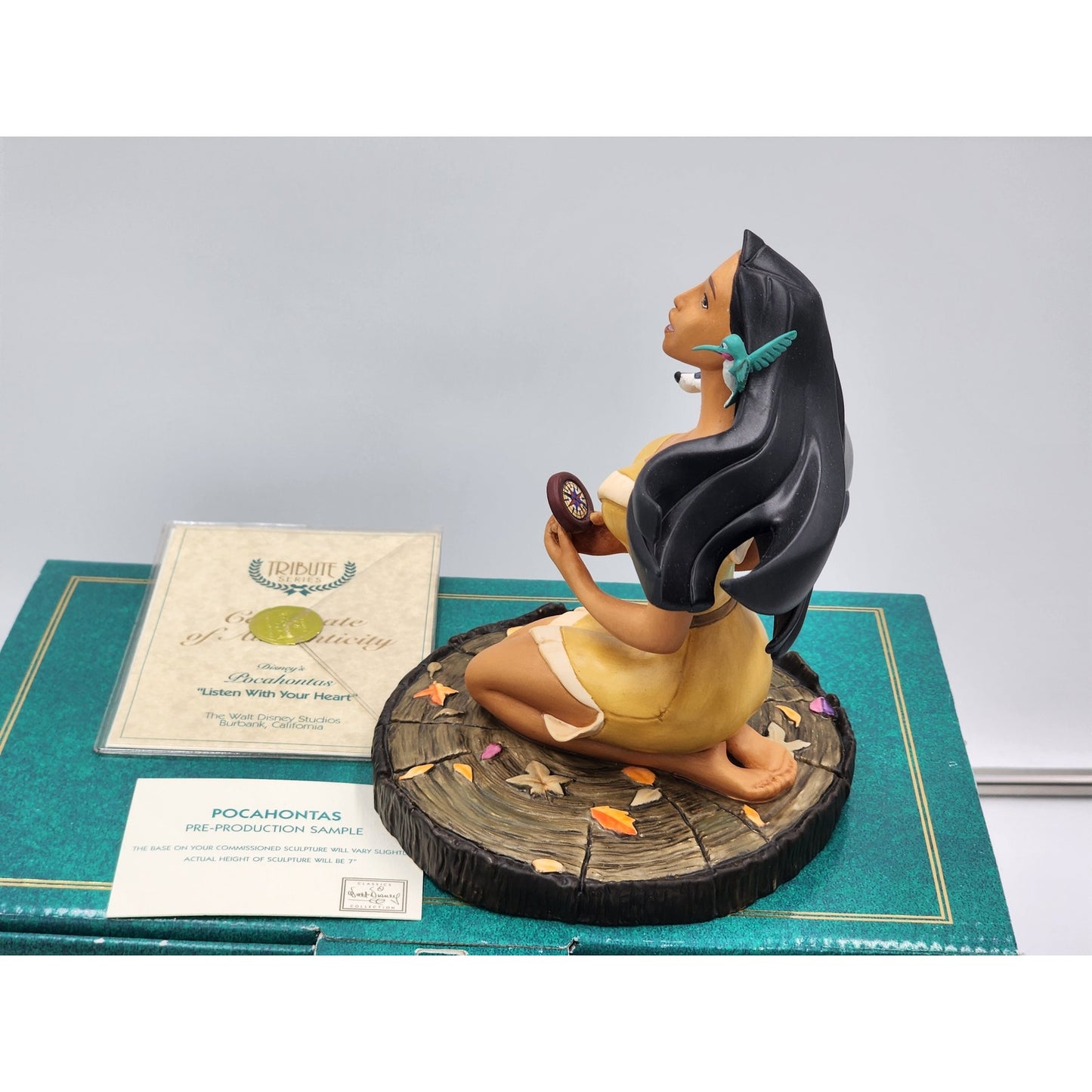 WDCC Pocahontas Tribute Listen With Your Heart Pre-Production Sample COA Box