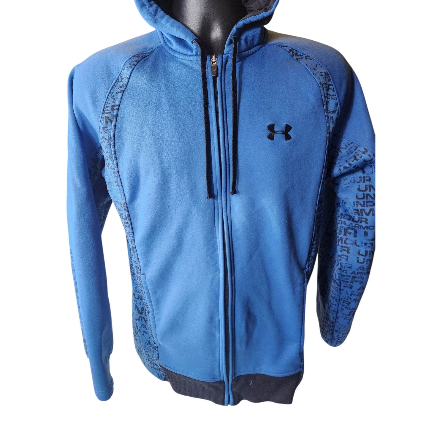 Under Armour Hoodie Men Small Women Medium Zip Sweatshirt Jacket Gym Drawstring