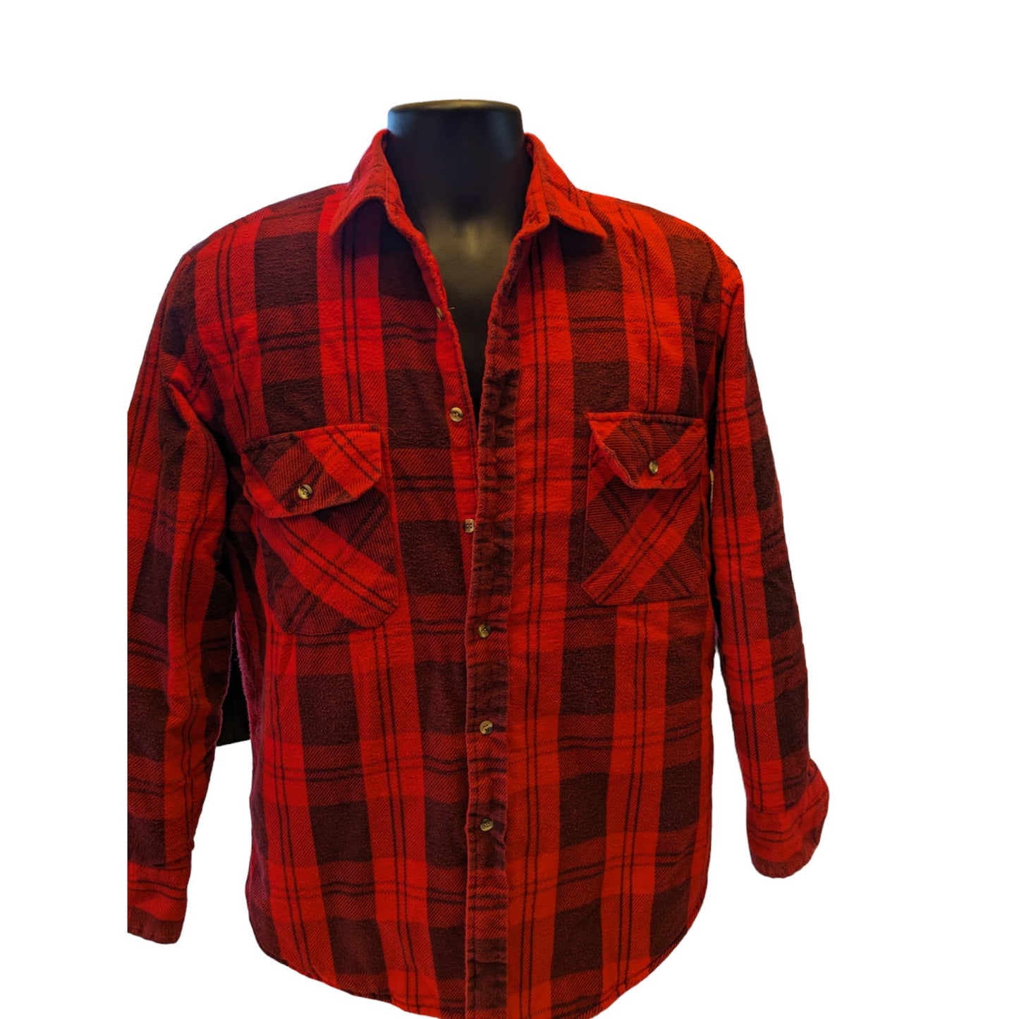 Vintage Hunters Lane Flannel Shirt Mens Medium Plaid Lumberjack Outdoor Rugged