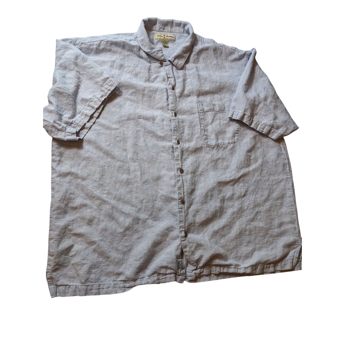 Tommy Bahama Mens XXL Linen Cotton Short Sleeve Button Front Shirt Light Casual