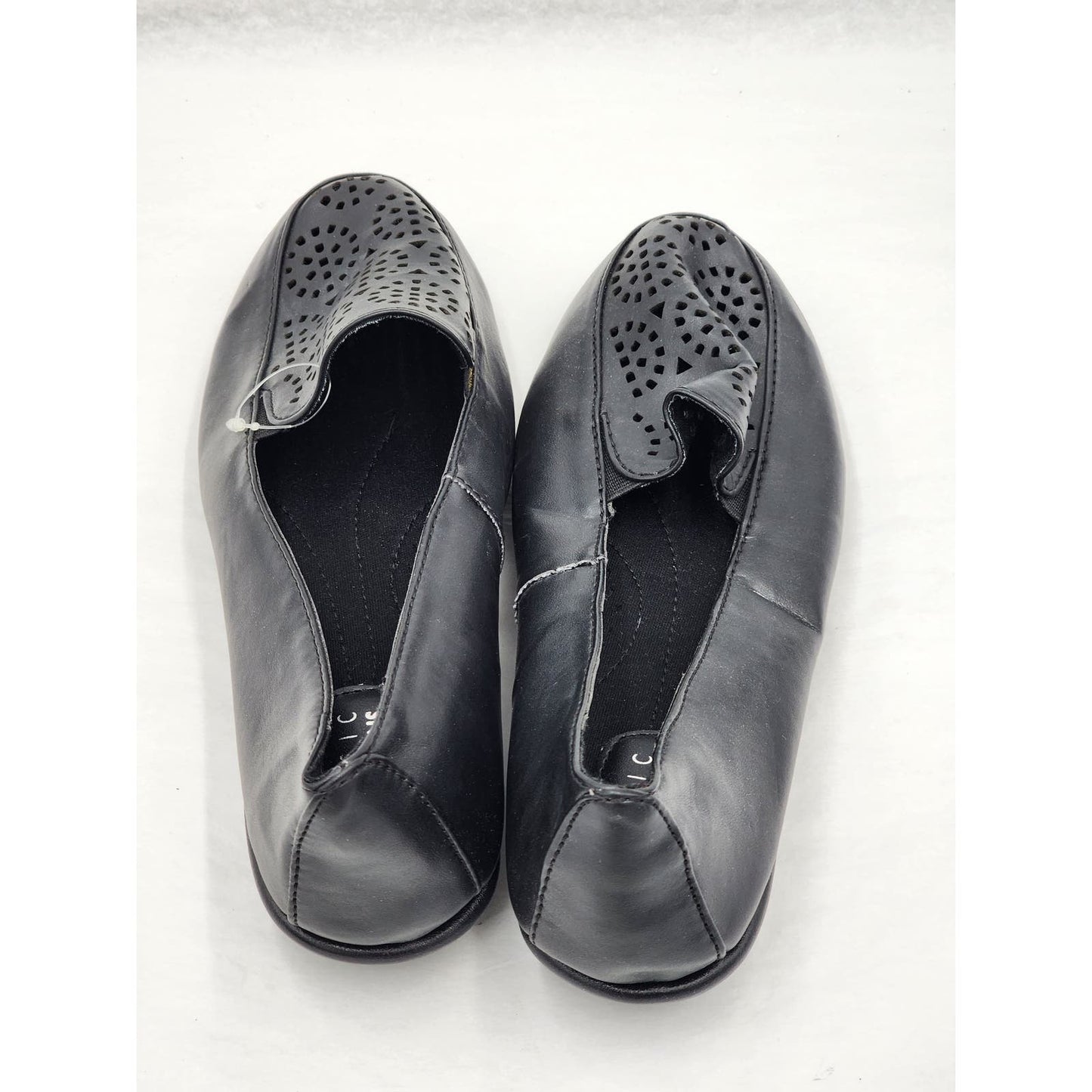 Womens Basic Editions Augusta Black Slip On Loafer Flat Shoes Size 10M