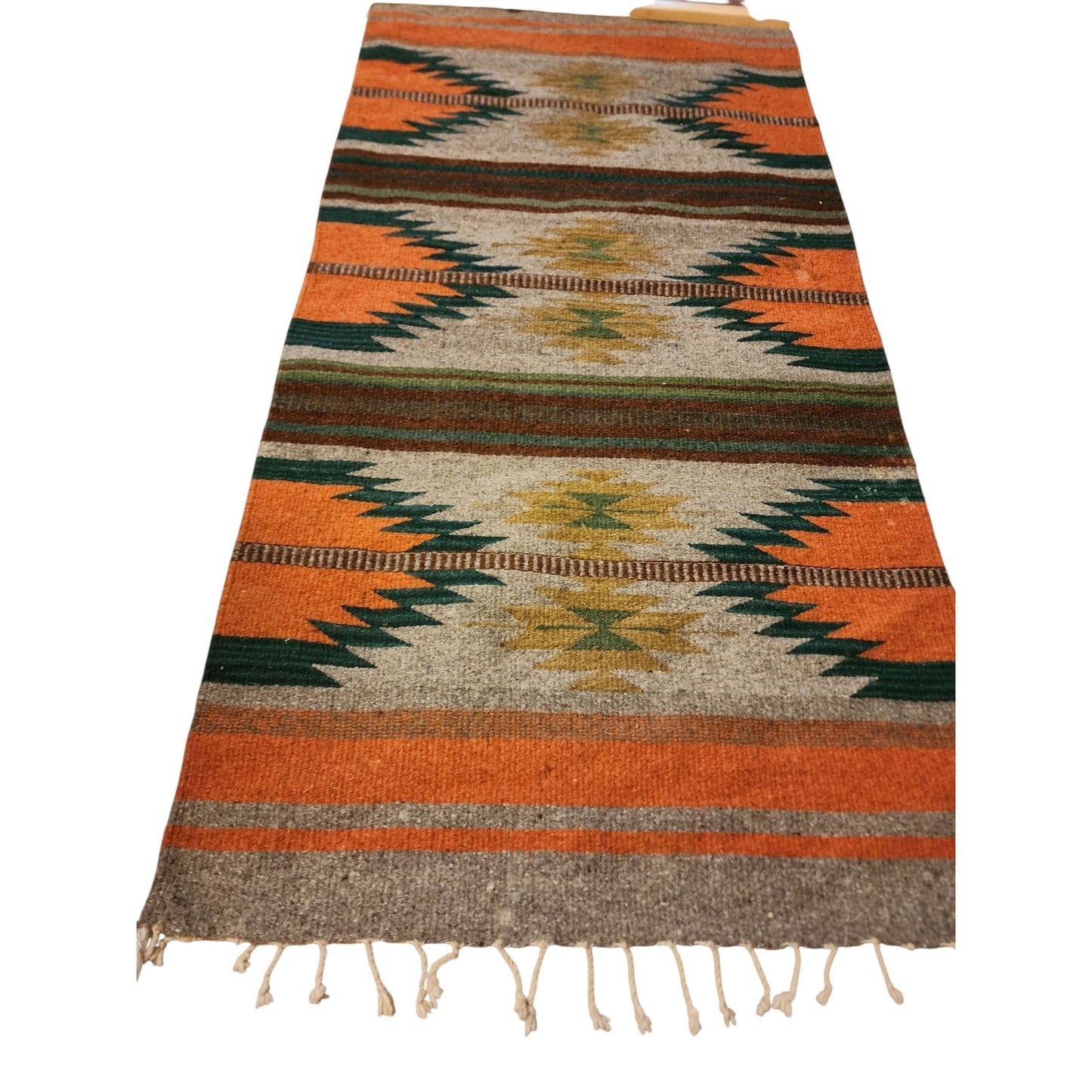 Native American Navajo Wool Rug Handwoven Wall Hang Kachina Southwestern 61x28