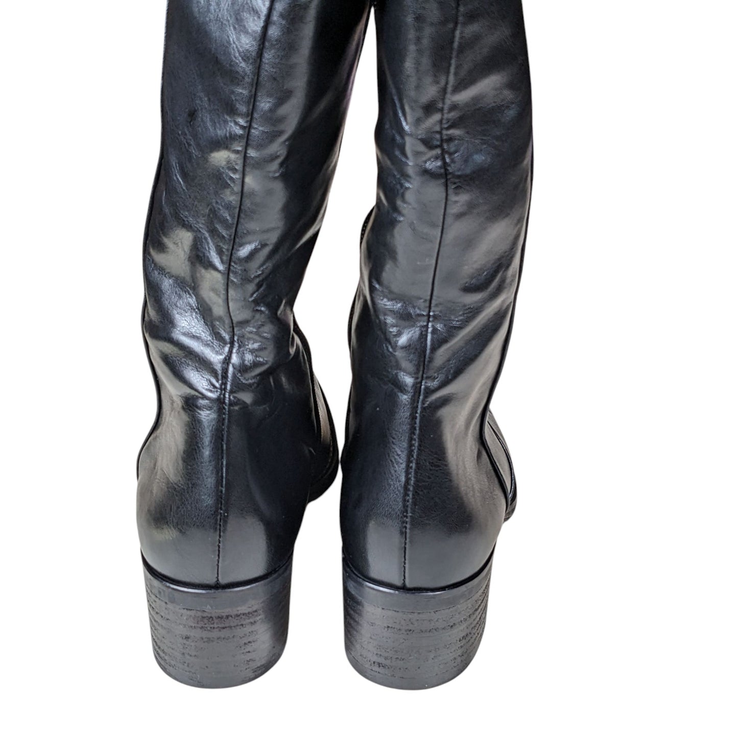 Paul Green Boots Womens 6.5 Leather Knee High Tall Riding Buckle Equestrian