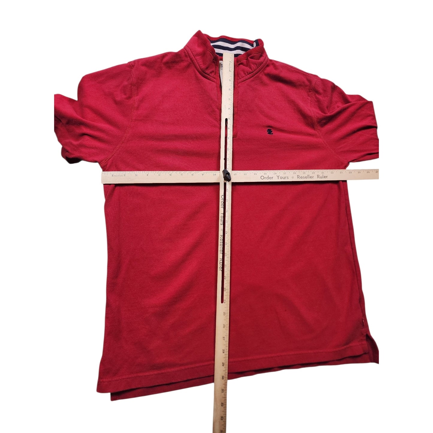 IZOD Sweatshirt Men Large Red Quarter Zip Pullover Casual Preppy Long Sleeve Y2K