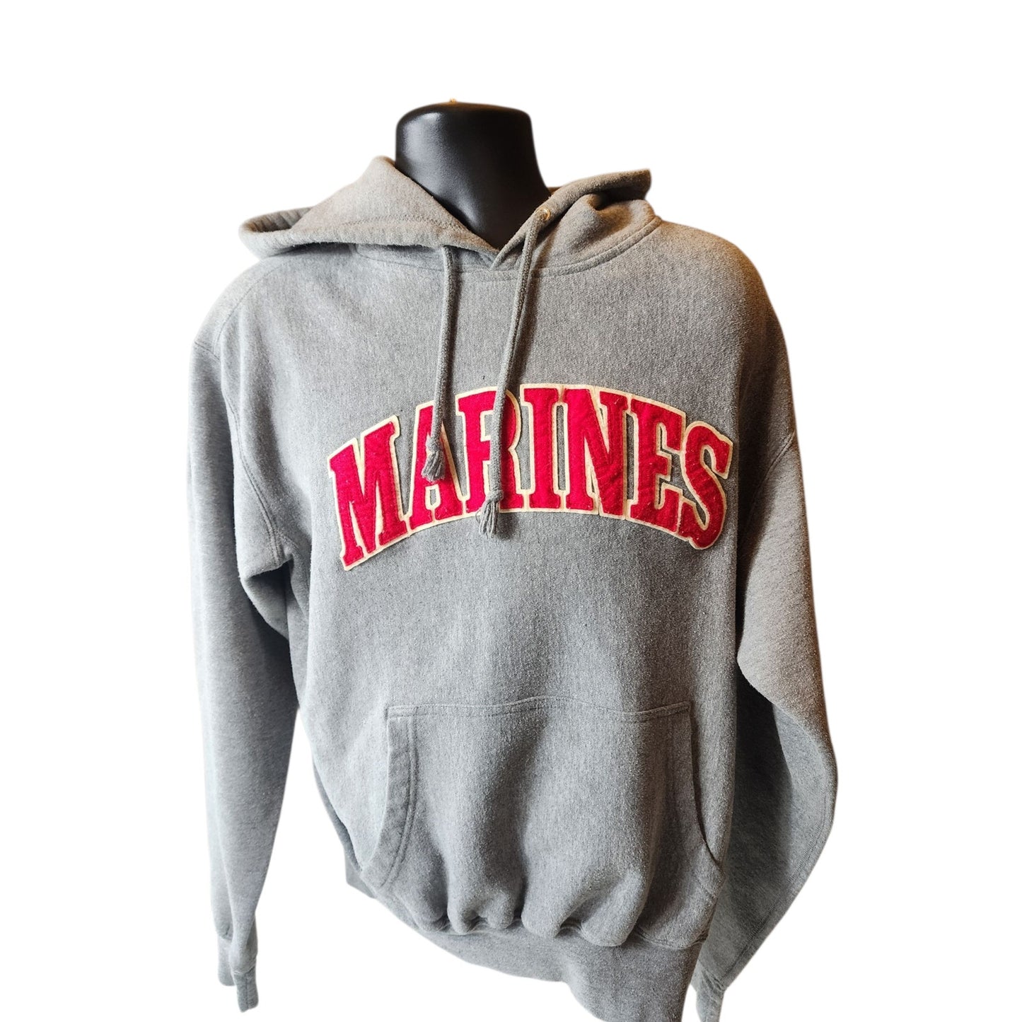 Pro Weave Marines Hoodie Mens Medium Vintage Sweatshirt USMC Kangaroo Pocket