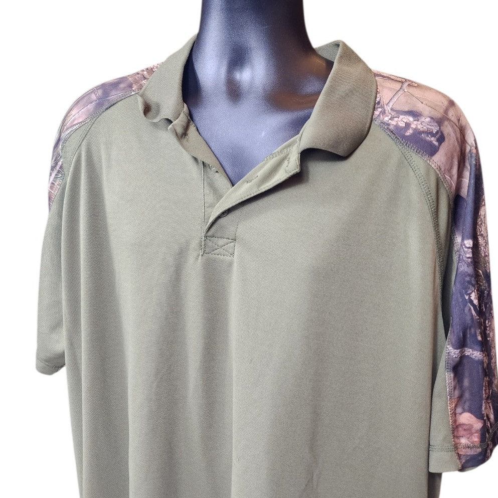 Guide Gear Polo Shirt 3XL Camo Hunting Raglan Sleeve Hunting Tactical Polyester