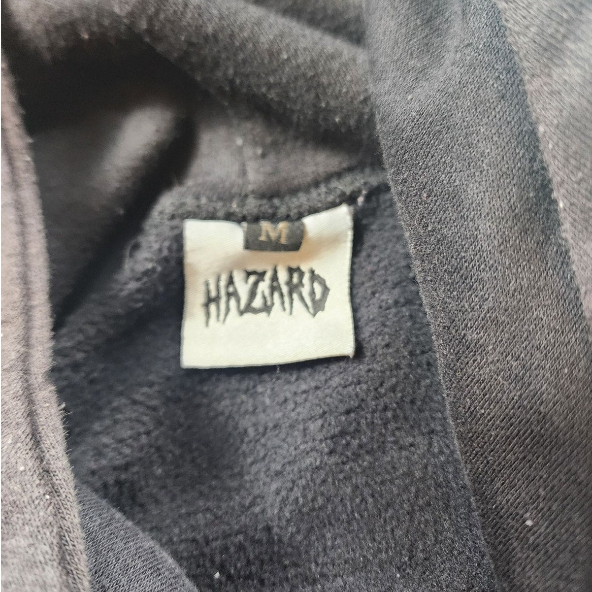 Hazard Hoodie Men Medium Graphic Flame Skeleton Goth Streetwear Sweatshirt