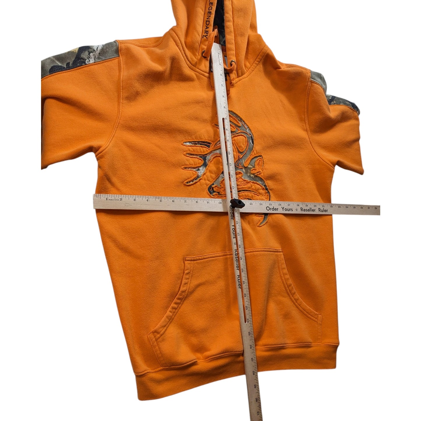 Legendary Whitetails Hoodie Outfitter Mens Medium Orange Camo Antler Sweatshirt