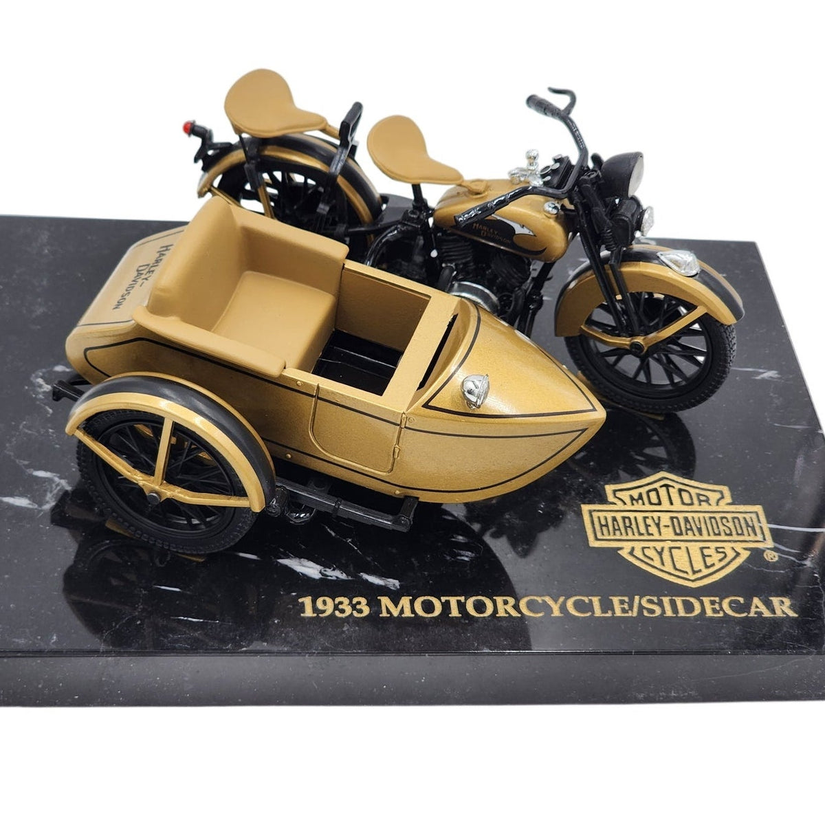 Harley Davidson 1933 Motorcycle Sidecar Bank Marble 1/12 Ultra COA 99205-94v Box