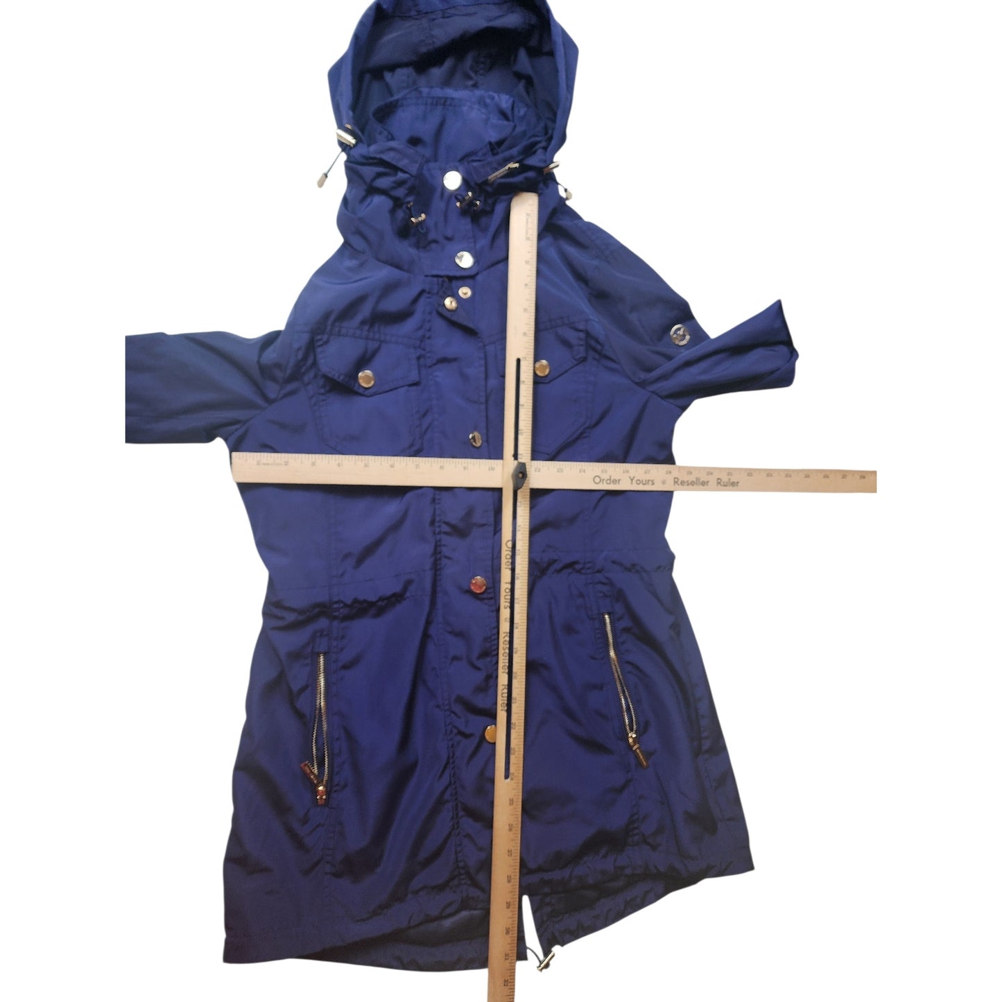 Michael Kors Hooded Anorak Jacket Womens Small Drawstring Light Windbreaker Rain