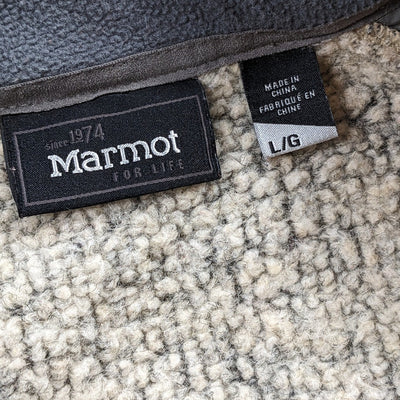 Marmot Full Zip Wool Blend Fleece Jacket Womens Large Gray Outdoor Hiking