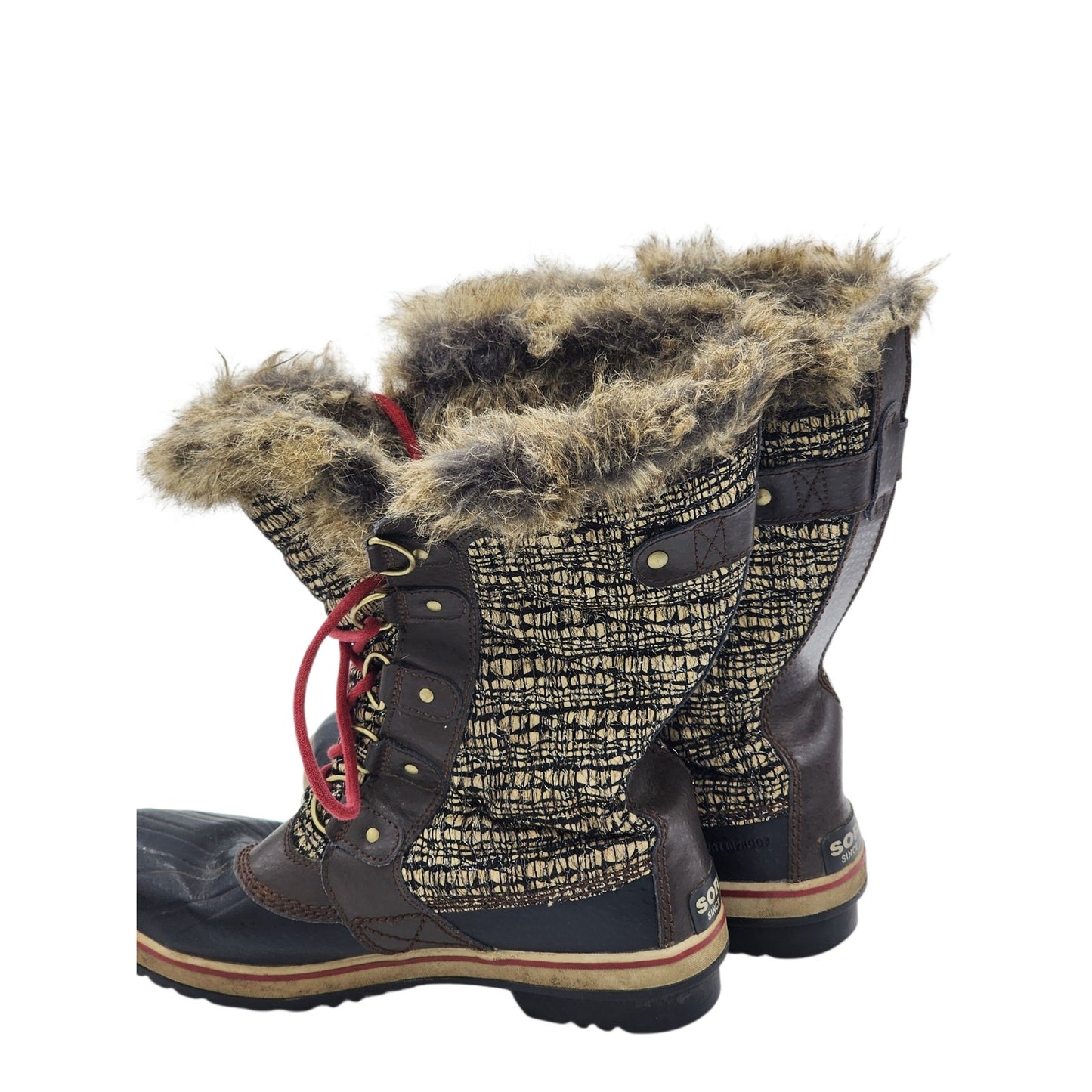 Sorel Tofino Boots Womens 9 Faux Fur Waterproof Winter Snow NL2388-231 Gorpcore
