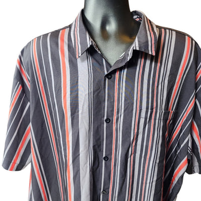 Hardaddy Shirt Mens 3XL Button Short Sleeve Oversized Casual Stripes Lightweight