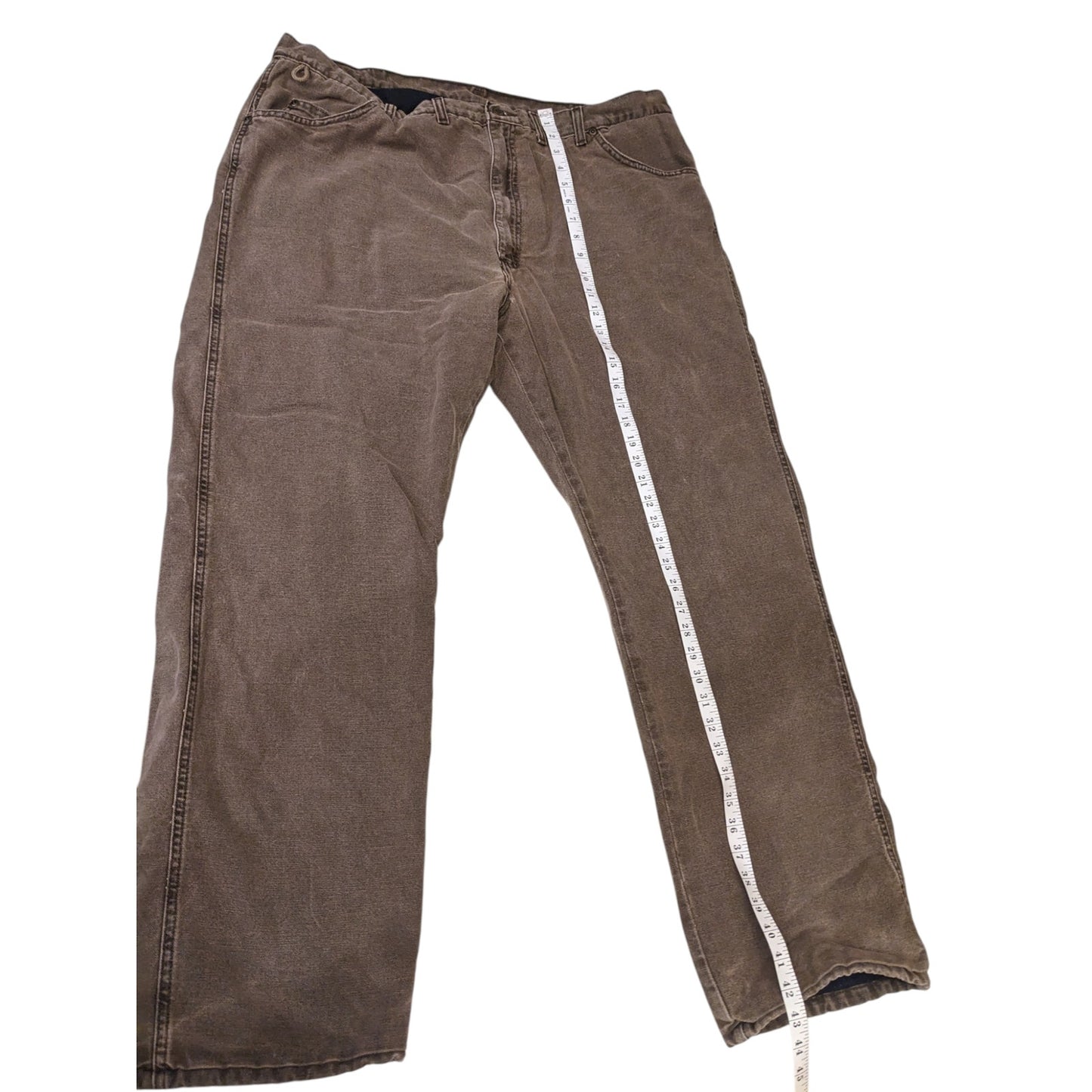 Wrangler Rugged Wear Pants Mens 44x32 Lined Work Carpenter Heavy Duty 33213NB