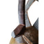African Antelope Mask Hand Carved Wood Tribal Wall Art Rope Hanger Vintage 26"