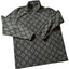 Eddie Bauer Men's Large Fleece Pullover Jacket Aztec Diamond Pattern Green