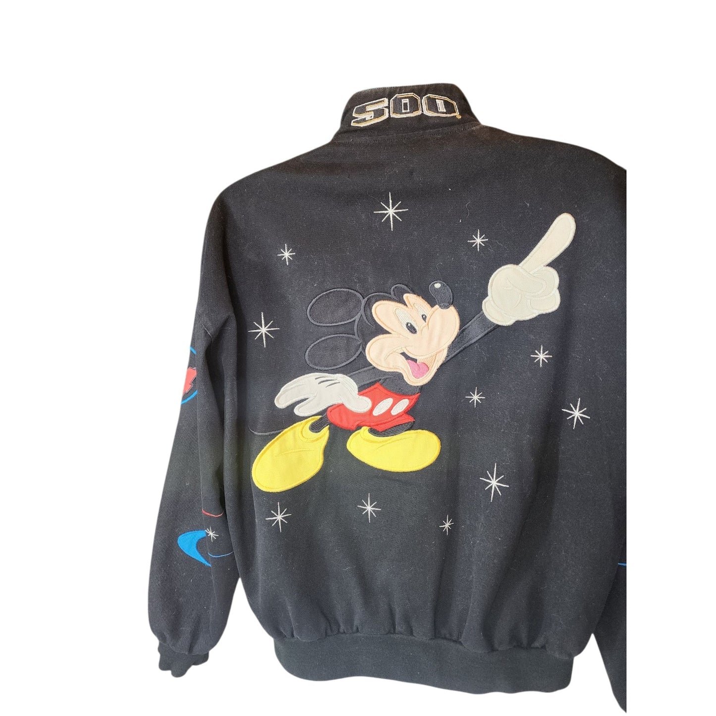 Disney Jeff Hamilton Jacket Mens Large Mickey Daytona NASCAR Embroidered Bomber