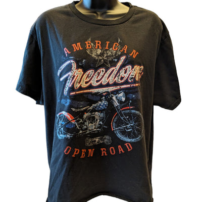 Vintage American Freedom On The Open Road Celebrate Patriotic Womens XL Biker
