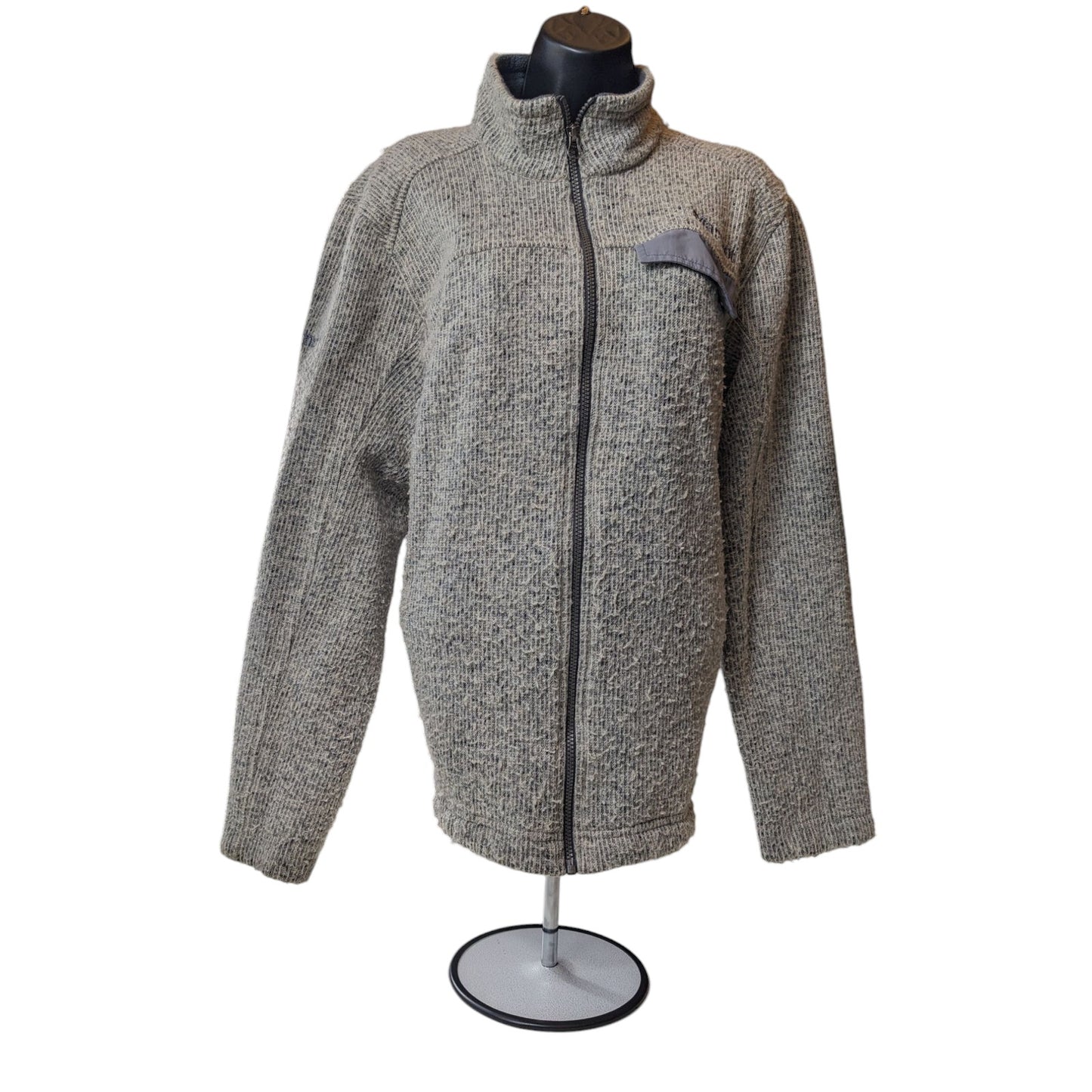 Marmot Full Zip Wool Blend Fleece Jacket Womens Large Gray Outdoor Hiking