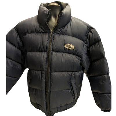 First Down Puffer Jacket Mens Medium Navy Duck Down Feather Y2K Streetwear Coat