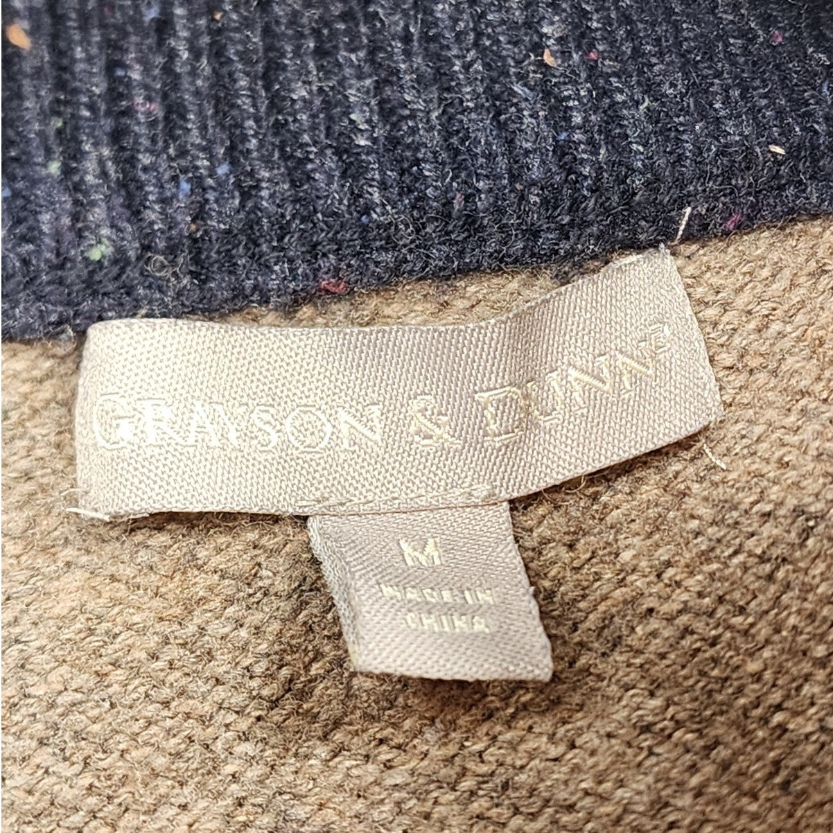 Grayson & Dunn Sweater Small Slim Medium Henley Pullover Wool Blend Button Neck