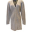 Andrea Behar Womens Large Beige Ribbed Knit Long Cardigan Sweater V Neck Cozy