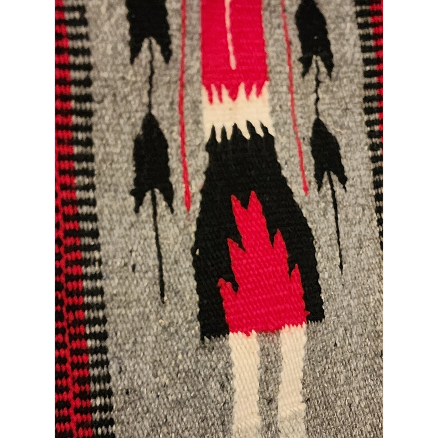 Native American Navajo Yei Wool Rug Handwoven Wall Hanging Southwestern 31x15