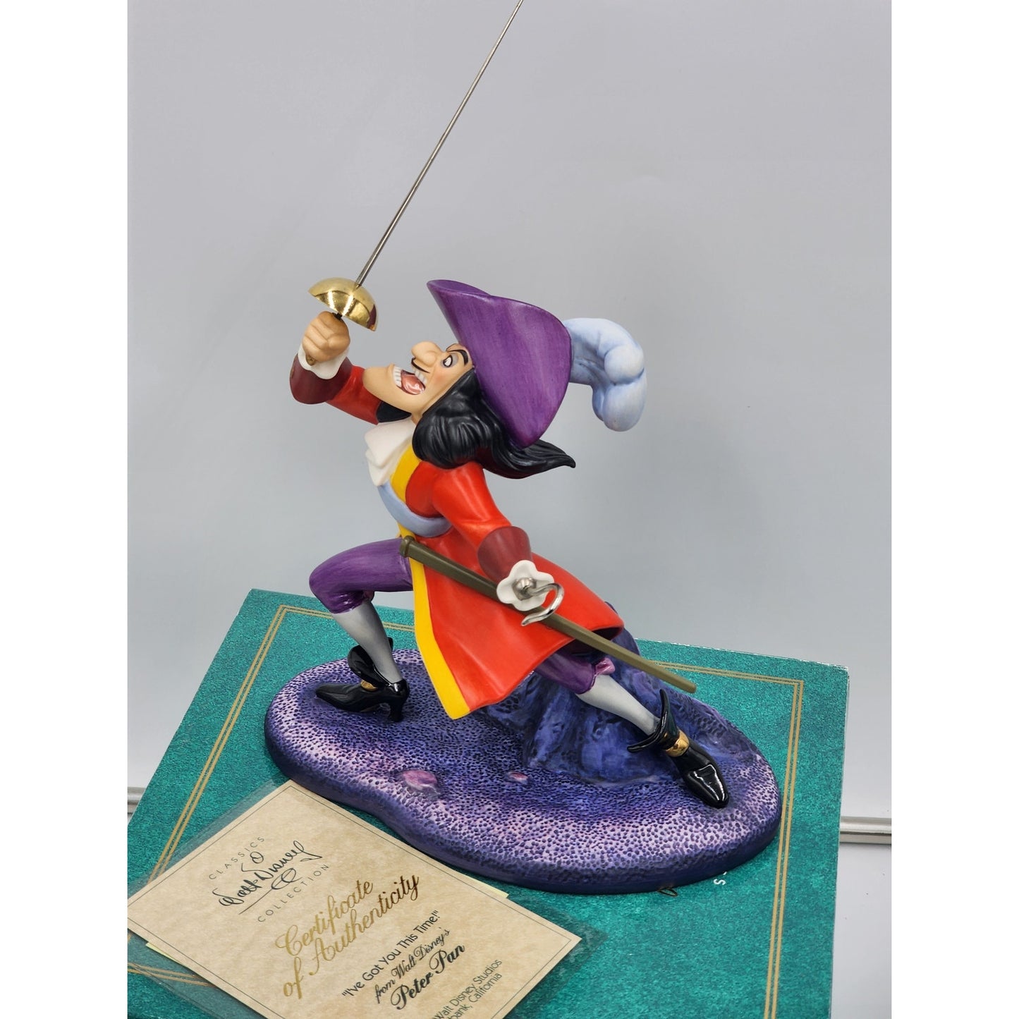 WDCC Captain Hook Peter Pan I've Got You This Time Figurine COA Box Disney