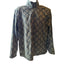 Eddie Bauer Men's Large Fleece Pullover Jacket Aztec Diamond Pattern Green