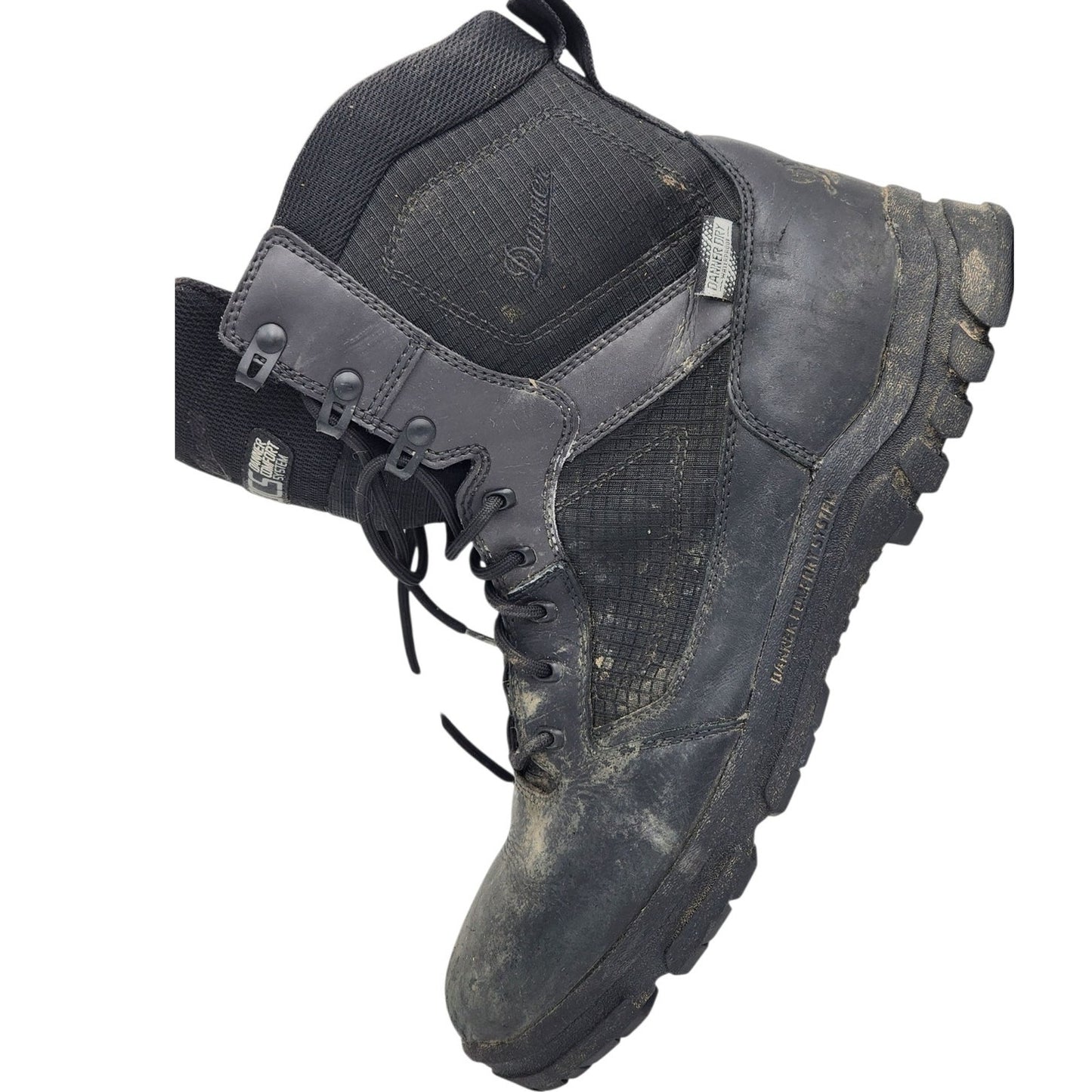 Danner Boots Lookout Side Zip 8" Mens 13 Black Tactical Combat Workwear 23824
