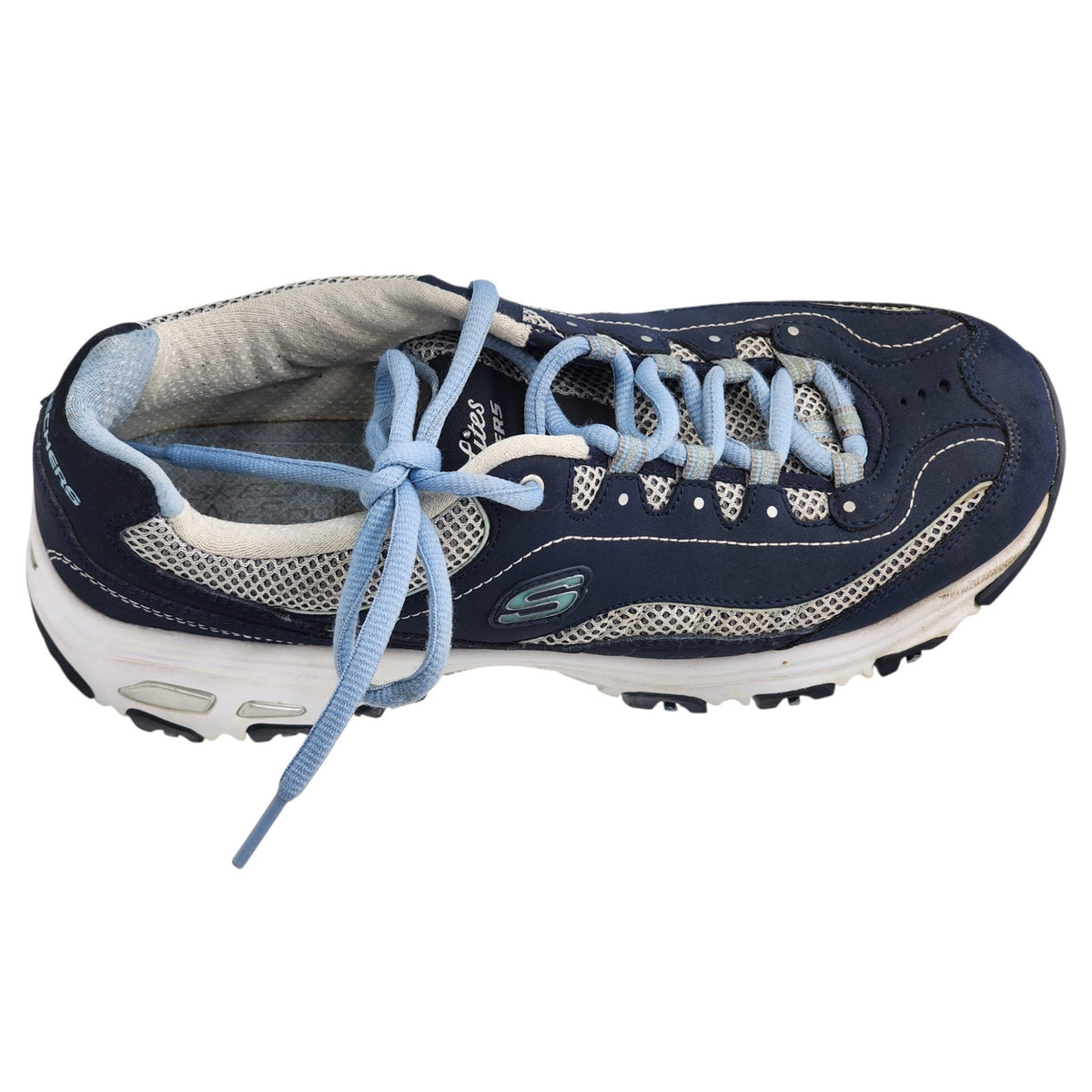 Skechers D'Lites Womens 9.5 Chunky Sneakers Lace Trail Walking Athletic Gorpcore