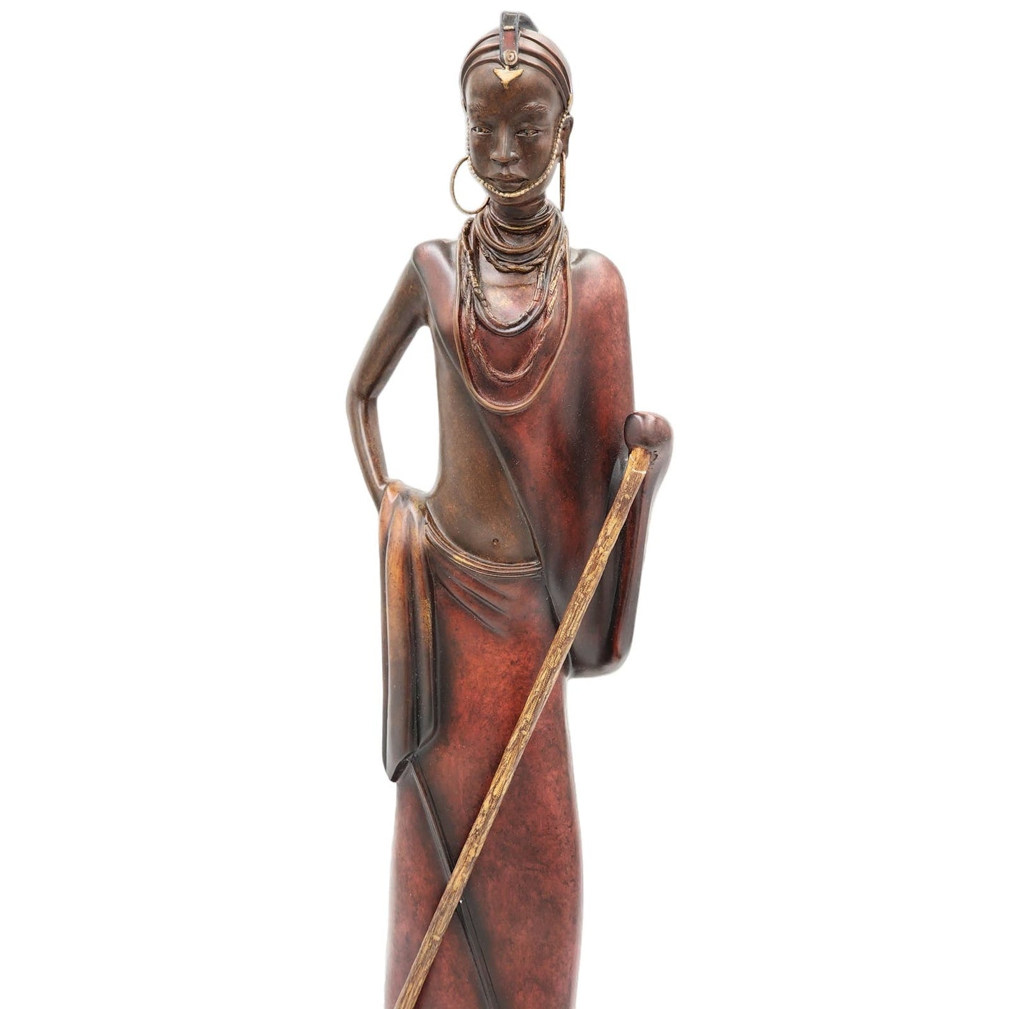 Stacy Bayne African Sculpture Village Life Jaha One Dignity Bronze Patina 21"