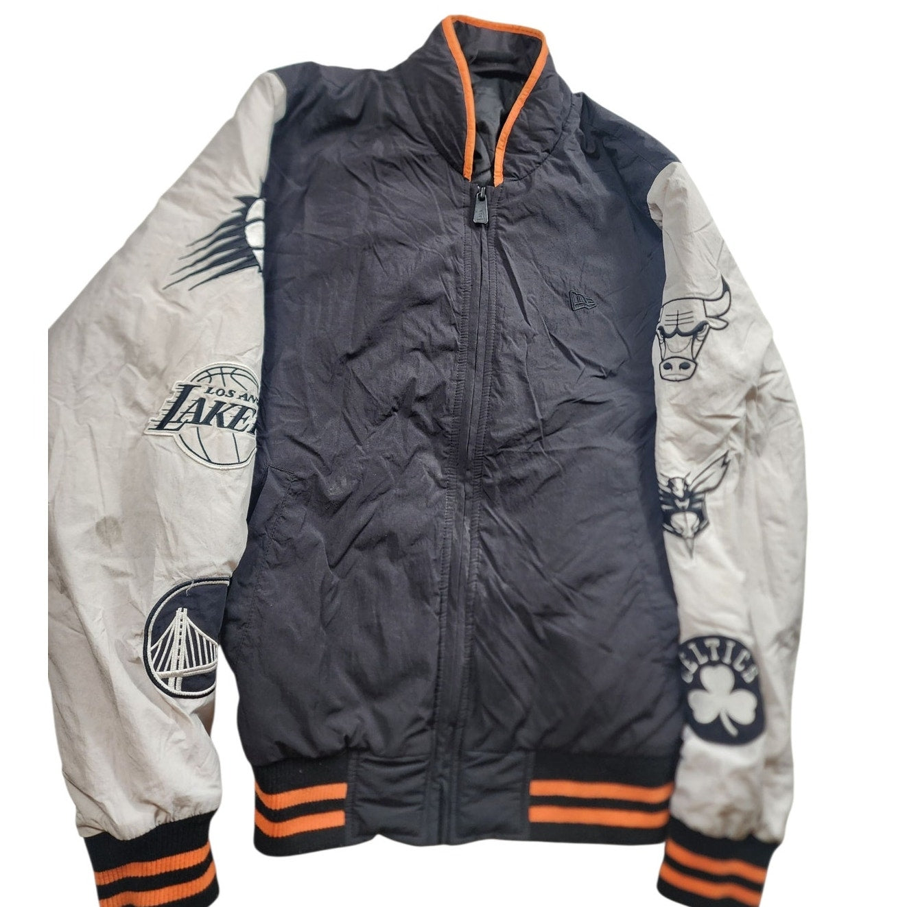 New Era NBA East West Coast Varsity Jacket Small Bomber Lakers Bulls Celtics