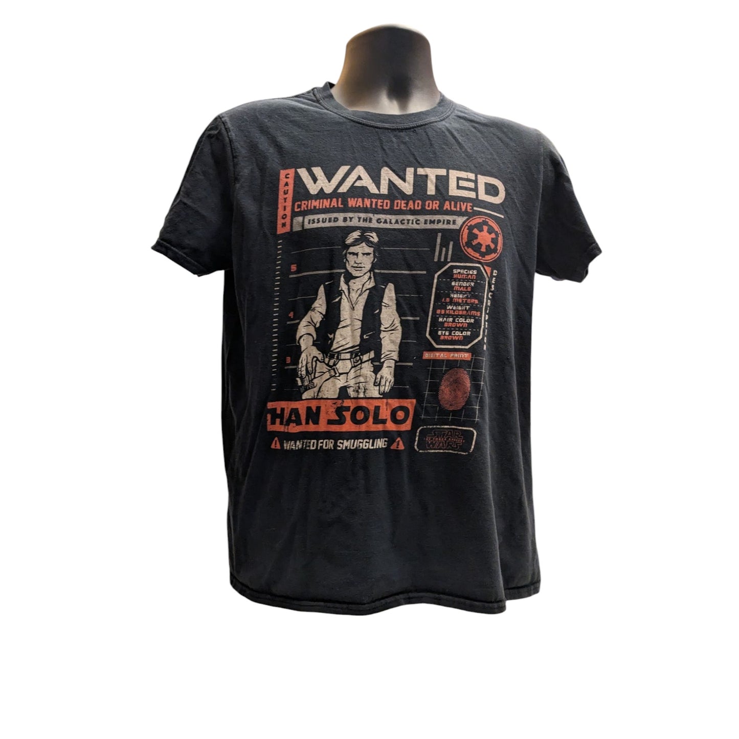 Funko Star Wars Han Solo Wanted Graphic Tee Men Small Women M Smuggler Shirt
