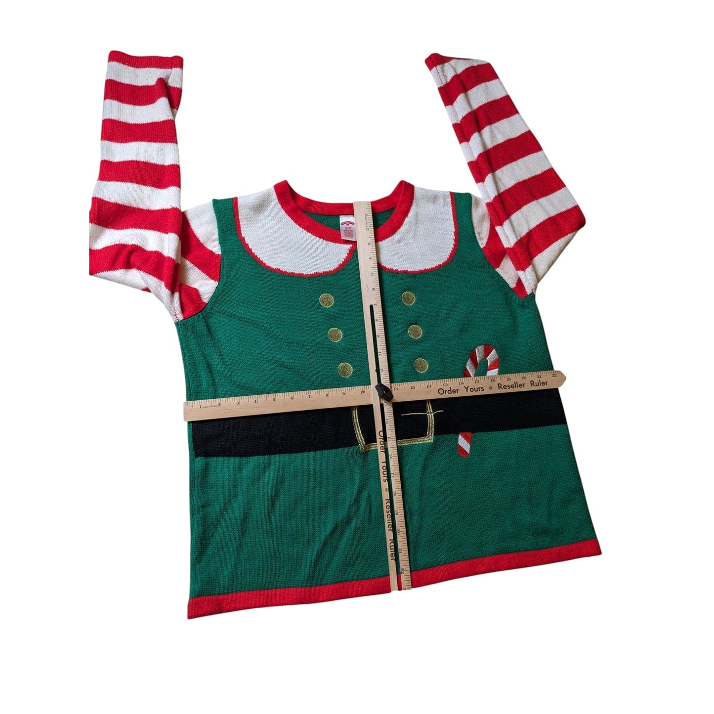 Holiday Time Elf Costume Sweater Womens XL Long Sleeve Xmas Party Ugly Christmas