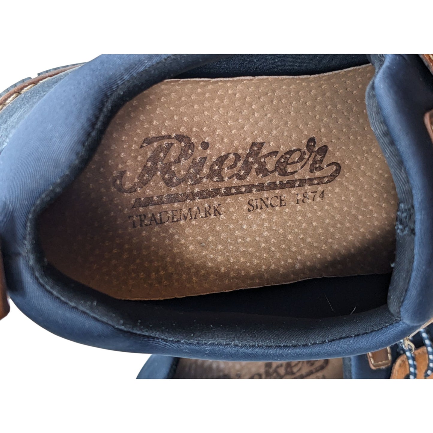 Rieker Shoes Mens 8.5 EU 41 Brown Leather Perforated Derby Sneakers European