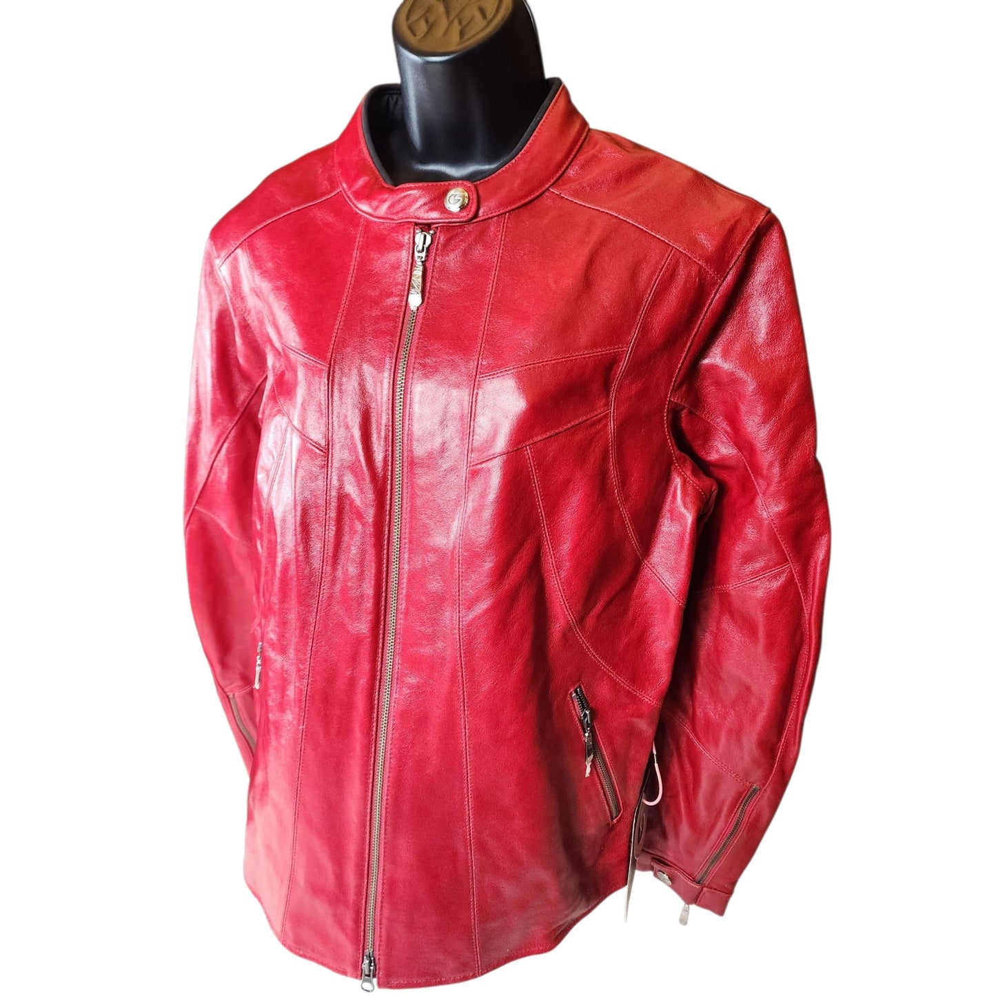 Hein Gericke Leather Moto Jacket Womens 12 Lined Cafe Racer Motorcycle Biker