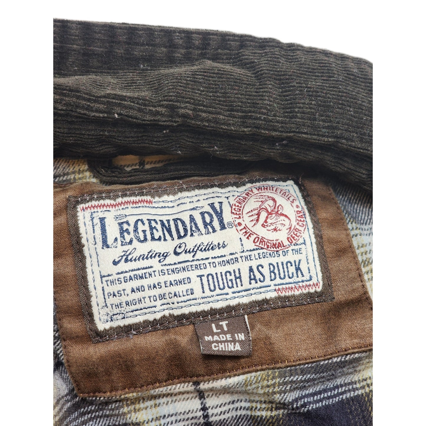 Legendary Whitetails Tough Buck Corduroy Shirt Jacket Large Tall Flannel Shacket