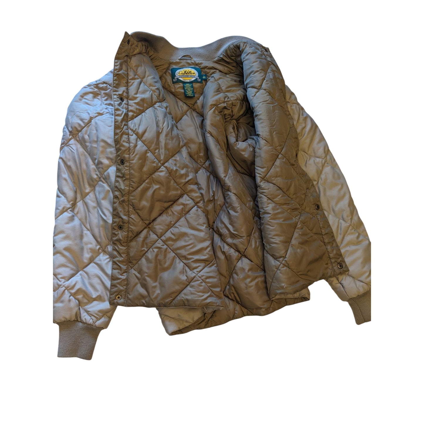 Cabelas Quilted Thinsulate Bomber Jacket Men Large Tall Goose Down Puffer Hiking