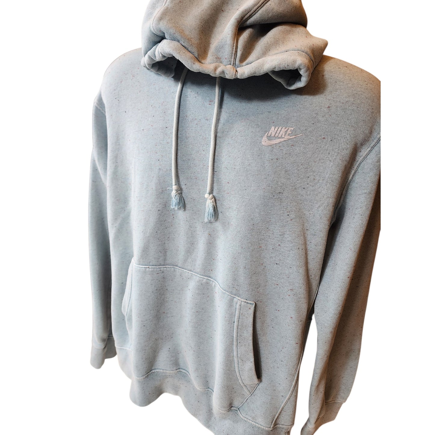 Nike Speckled Blue Hoodie Mens Large Pullover Fleece Sweatshirt Y2K DQ4663-416